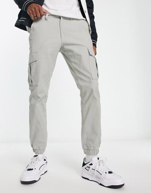 Pantalones cargo de corte slim con bajos ajustados en color arena claro de  Jack & Jones Intelligence, ASOS