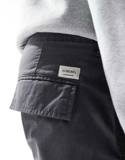 Pantalones cargo gris oscuro de corte suelto de JJ Rebel , 3 de 5