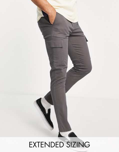 Pantalones cargo gris carbón de estilo paracaidista muy ancho de ASOS  DESIGN