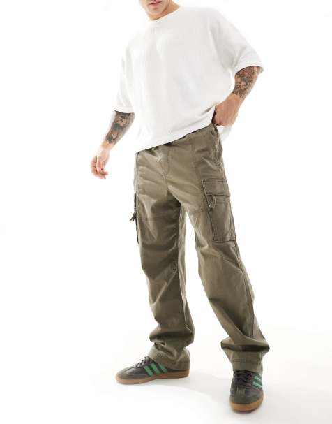 Pantalones cargo grises de corte suelto sin cierres de Hollister - view 1