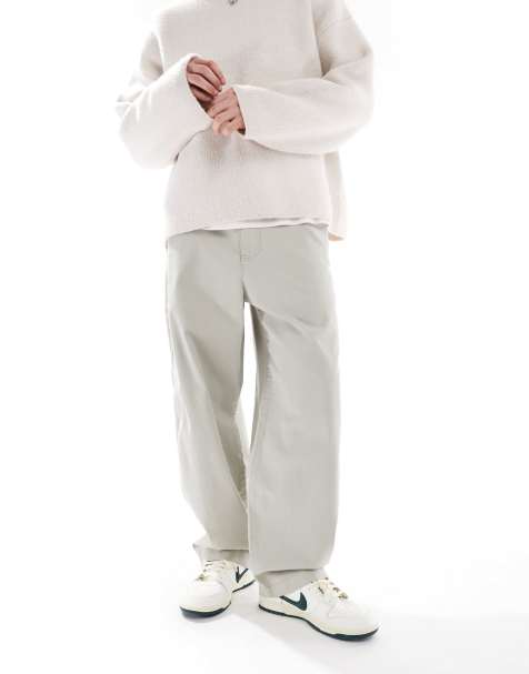 Pantalones cargo grises muy holgados con detalle de cremallera de Hollister - view 1