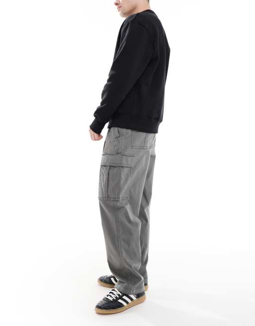 Pantalones cargo grises muy holgados de Hollister, 2 de 5