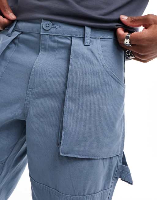 Pantalones cargo holgados con lavado azul marino de ASOS DESIGN, 3 de 4