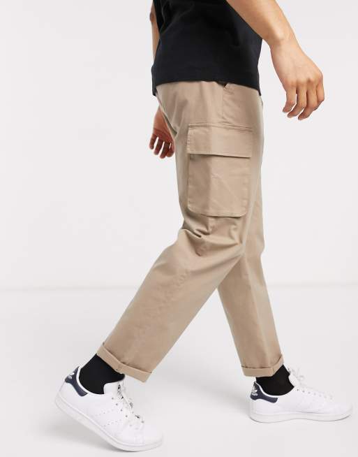 Pantalones cargo holgados en color piedra de ASOS DESIGN ASOS