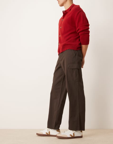 Pantalones cargo marrón oscuro holgados de New Look - view 1