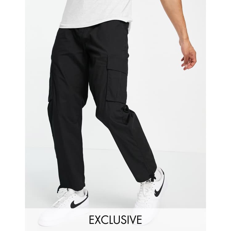 Pantalones rectos negros hot sale