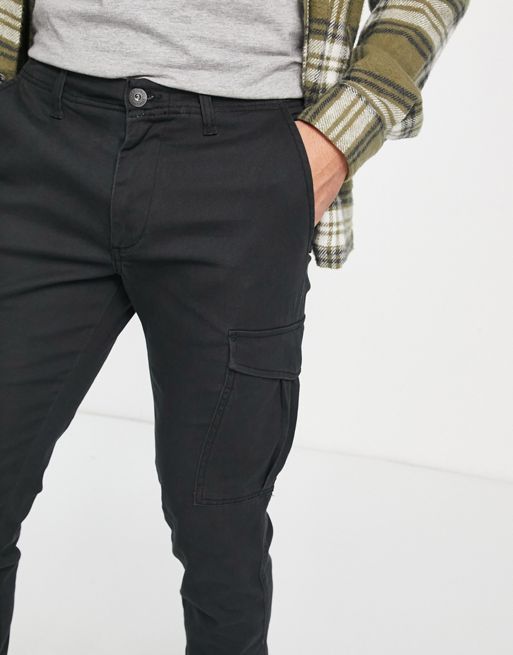Pantalones cargo de corte slim con bajos ajustados en color arena claro de  Jack & Jones Intelligence, ASOS
