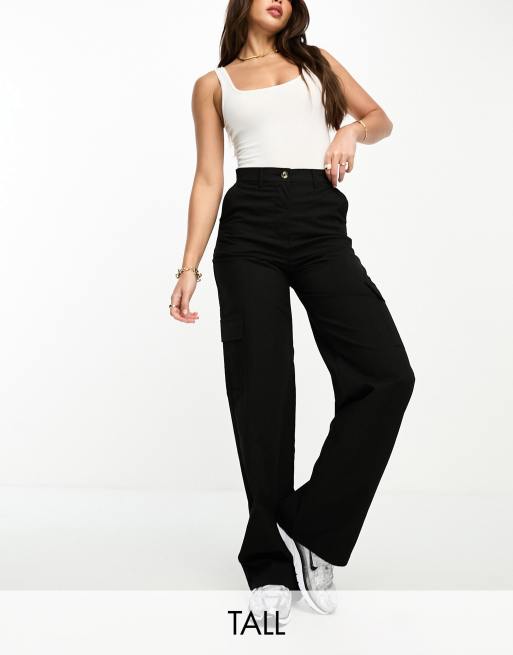 Pantalones cargo negros de talle alto Del de DTT Tall