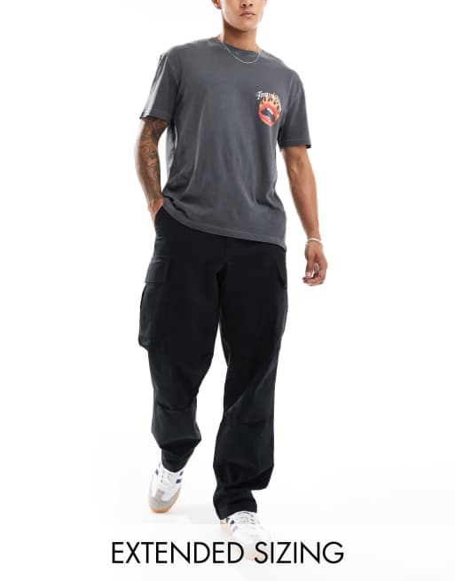 Pantalones cargo negros holgados de ASOS DESIGN