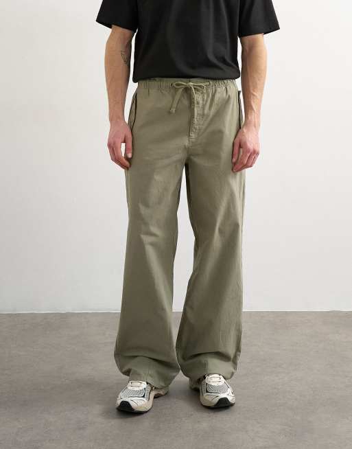 Pantalones cargo verde oliva holgados de lona de Topman, 2 de 5
