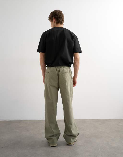 Pantalones cargo verde oliva holgados de lona de Topman, 3 de 5