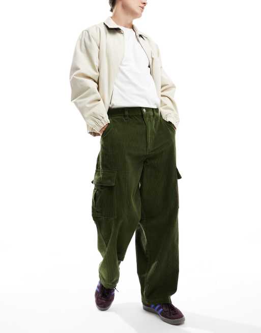 Pantalones cargo verdes holgados de pana Bigwig de Obey