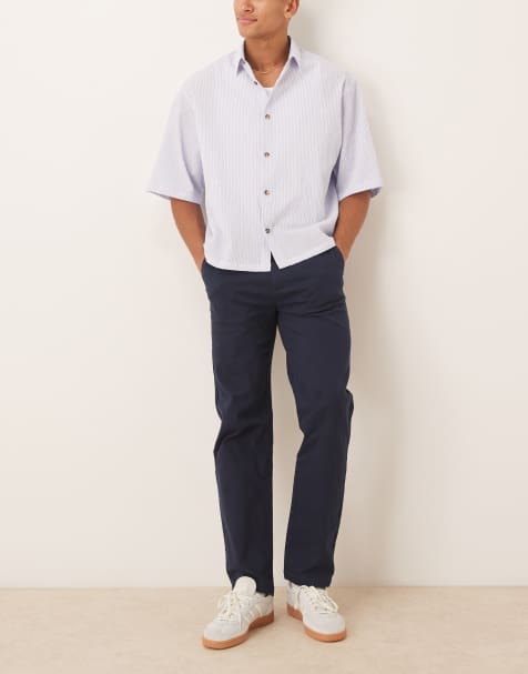Pantalones chinos azul marino de corte recto de ASOS DESIGN - view 1