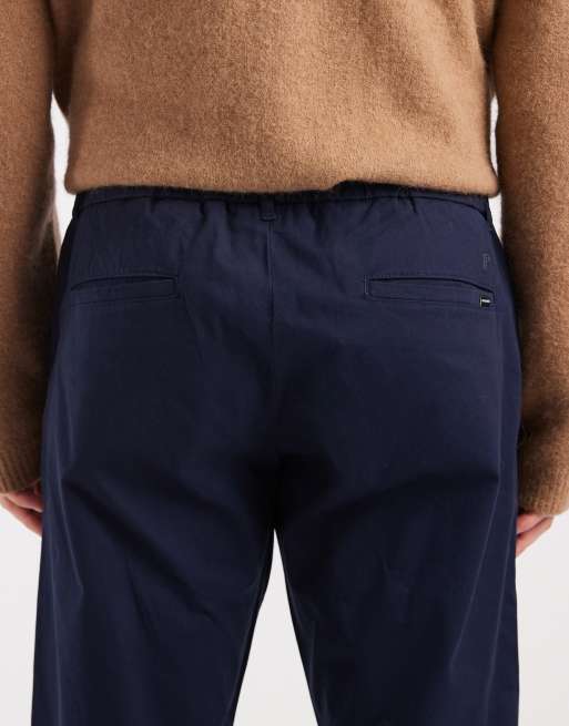 Pantalones chinos azul marino de corte suelto con cordón ajustable de Jack & Jones, 4 de 5
