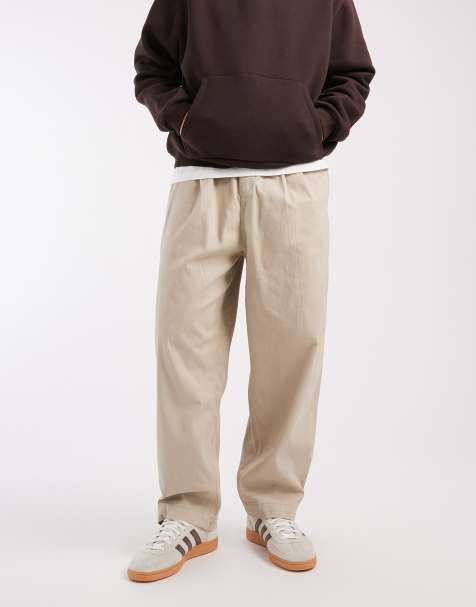 Pantalones chinos beis de corte barrel con cordón ajustable de Jack & Jones - view 1