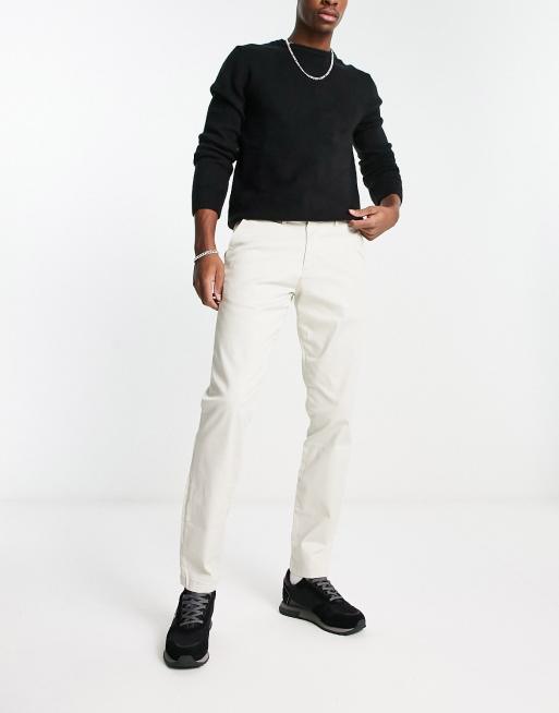 Pantalones chinos beis de corte slim de Selected Homme