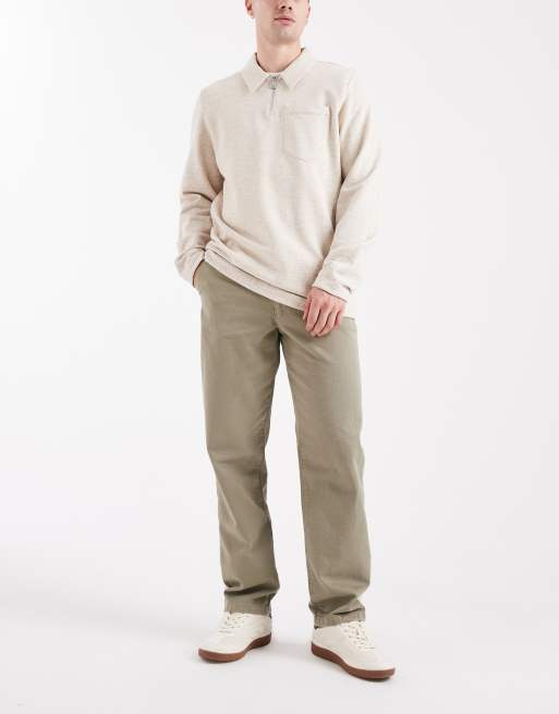 Pantalones chinos caqui lavado de corte recto de ASOS DESIGN, 2 de 5