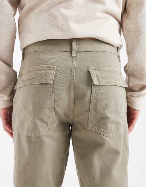 Pantalones chinos caqui lavado de corte recto de ASOS DESIGN, 4 de 5