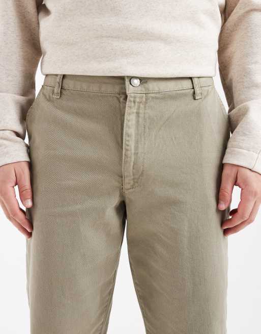 Pantalones chinos caqui lavado de corte recto de ASOS DESIGN, 5 de 5