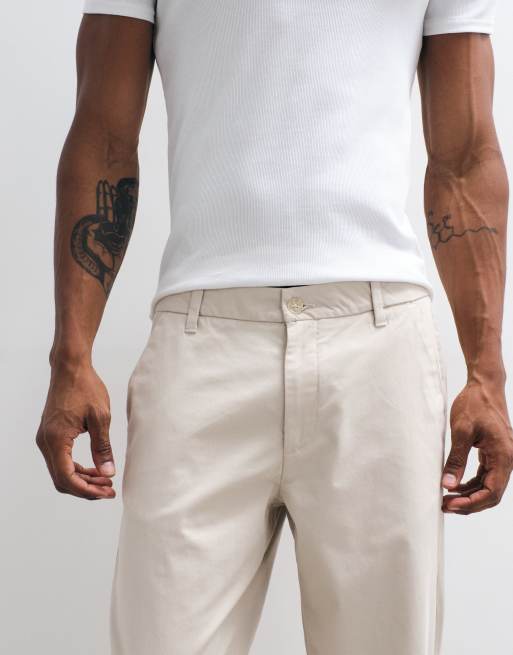 Pantalones chinos color piedra de corte recto de ASOS DESIGN, 4 de 5