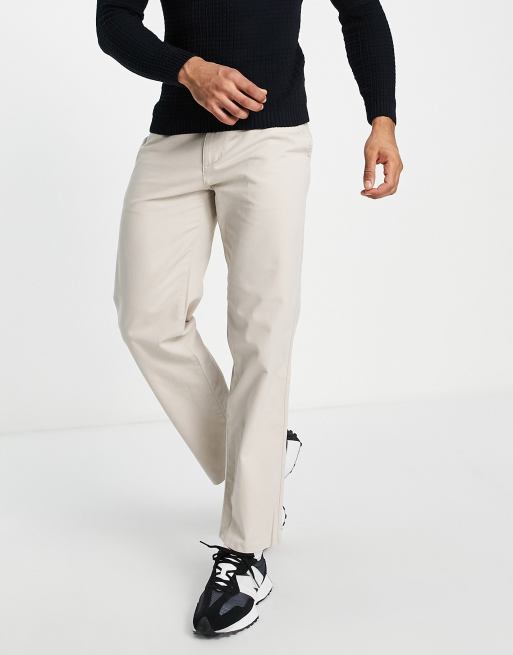 Pantalones chinos color piedra de corte recto de New Look, 1 de 4