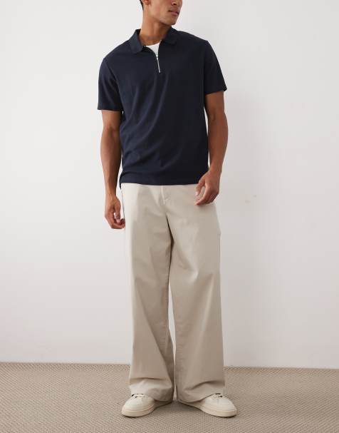 Pantalones chinos color piedra de corte suelto de ASOS DESIGN - view 1