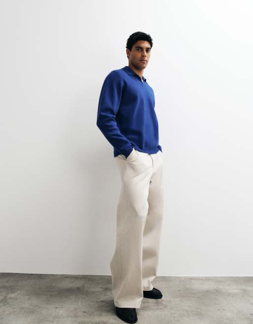 Pantalones chinos color piedra de corte suelto de ASOS DESIGN