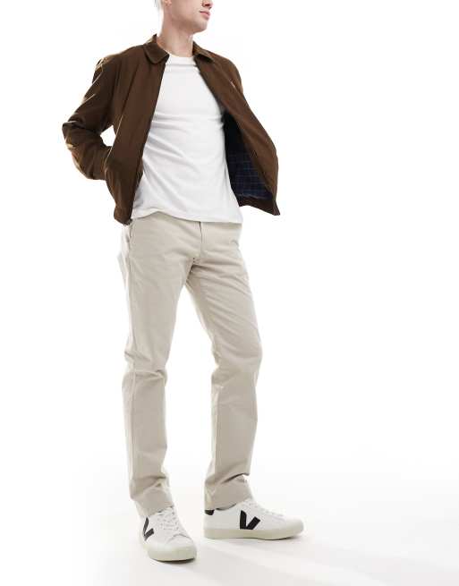 Pantalones chinos color piedra elásticos de corte recto con logo de icono de sarga de Polo Ralph Lauren