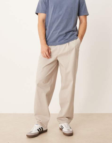 Pantalones chinos de vestir color piedra de corte tapered de ASOS DESIGN - view 1