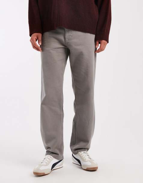 Pantalones chinos grises de corte recto de ASOS DESIGN - view 1