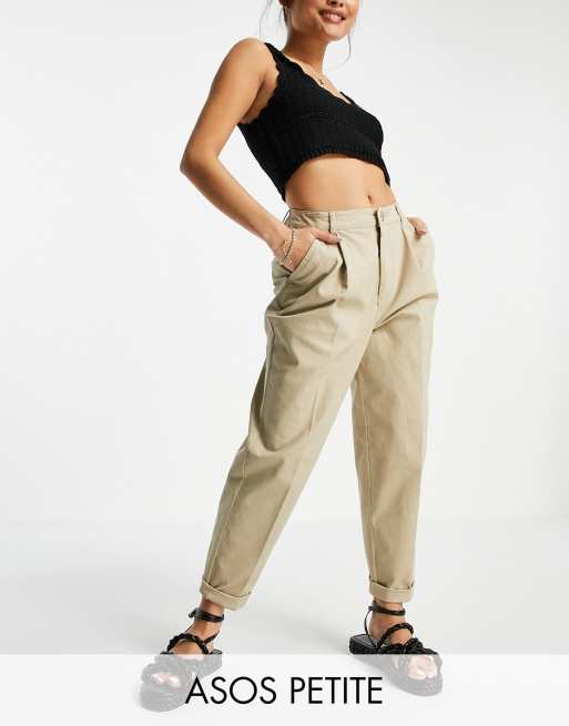 Pantalones chinos Petite color piedra estilo hourglass de ASOS DESIGN