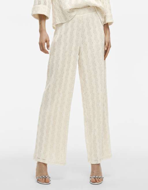 Pantalones color abedul de pernera ancha de VILA