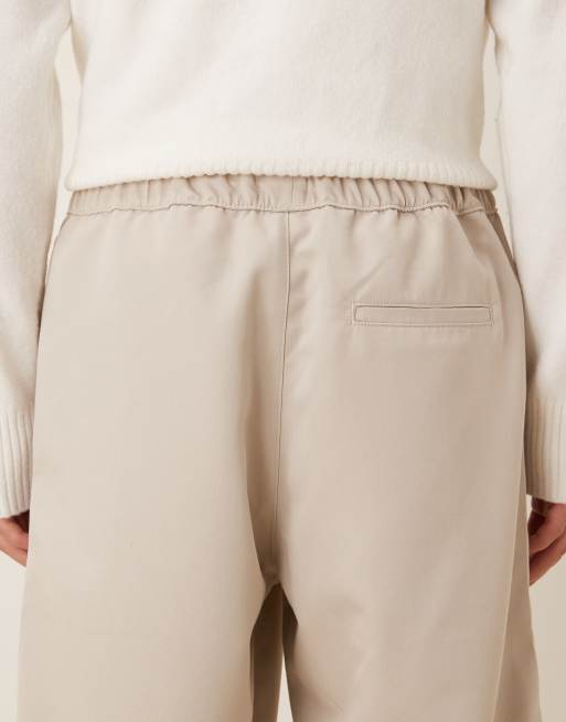 Pantalones color arena de corte recto suelto con cintura elástica de ASOS DESIGN, 5 de 5