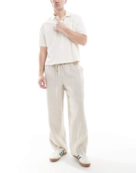 Pantalones color avena holgados de lino de Cotton On - view 1