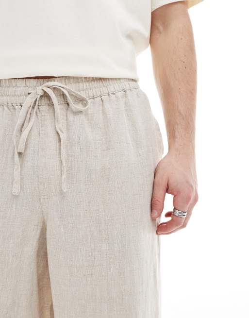 Pantalones color avena holgados de lino de Cotton On, 5 de 5