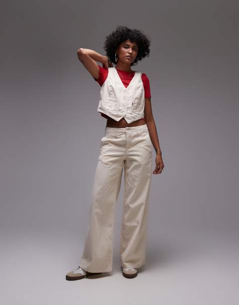 Pantalones color blanco cisne de corte suelto y talle medio de pana XL de Levi's (parte de un conjunto) - view 1