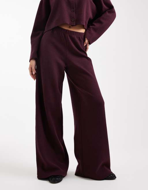 Pantalones color ciruela de canalé cepillado de Miss Selfridge (parte de un conjunto), 2 de 5