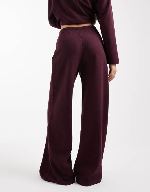 Pantalones color ciruela de canalé cepillado de Miss Selfridge (parte de un conjunto), 4 de 5