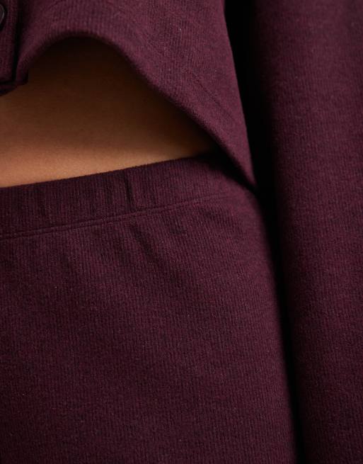 Pantalones color ciruela de canalé cepillado de Miss Selfridge (parte de un conjunto), 5 de 5