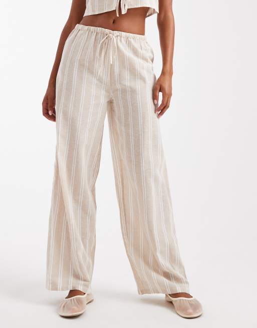 Pantalones color crema a rayas de pernera ancha de New Look (parte de un conjunto), 2 de 5