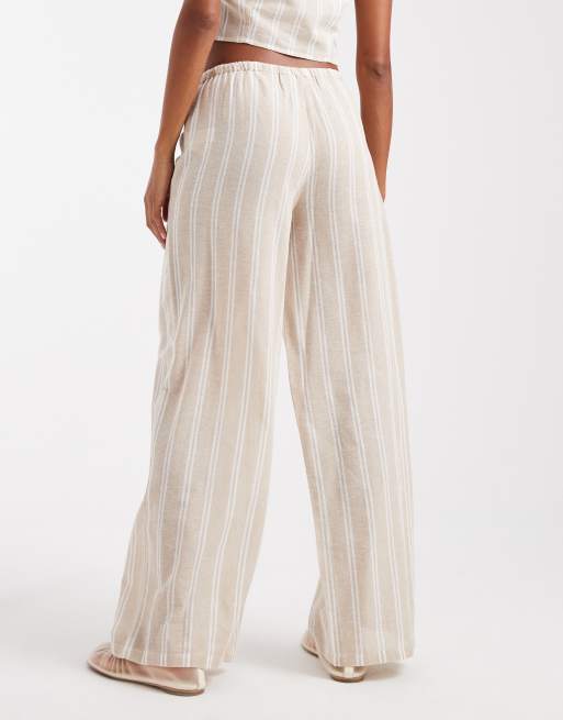 Pantalones color crema a rayas de pernera ancha de New Look (parte de un conjunto), 3 de 5