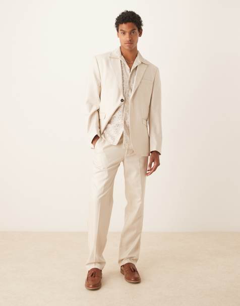 Pantalones color crema de corte estándar Ascot de Selected Homme - view 1