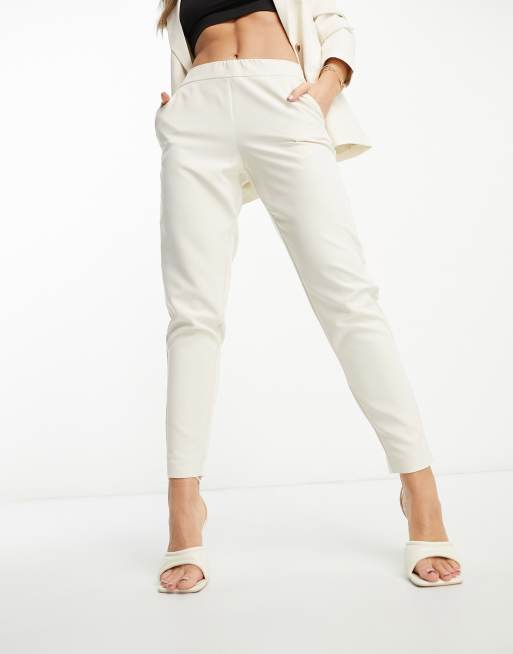 Pantalones color crema de corte tapered de sastre de Vila (parte de un conjunto), 4 de 4