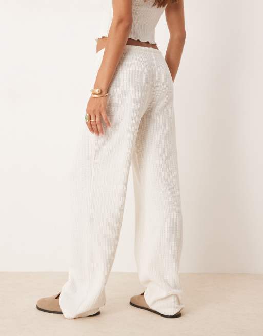 Pantalones color crema de pernera recta con cintura anudada de croché de ASOS DESIGN (parte de un conjunto), 5 de 5