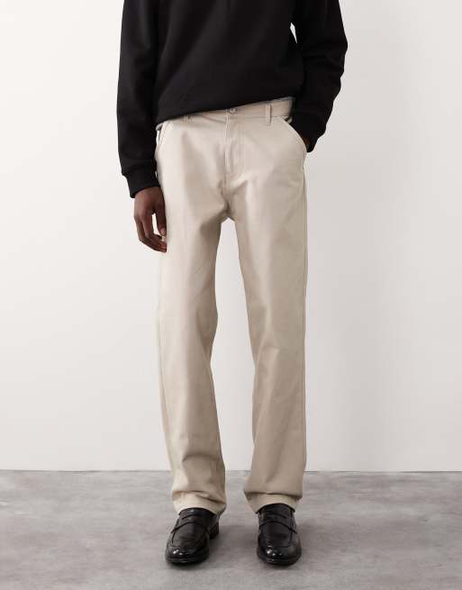 Pantalones color crudo de corte recto y estilo carpintero AC-B-253 de ASOS COLLECTIVE, 2 de 7
