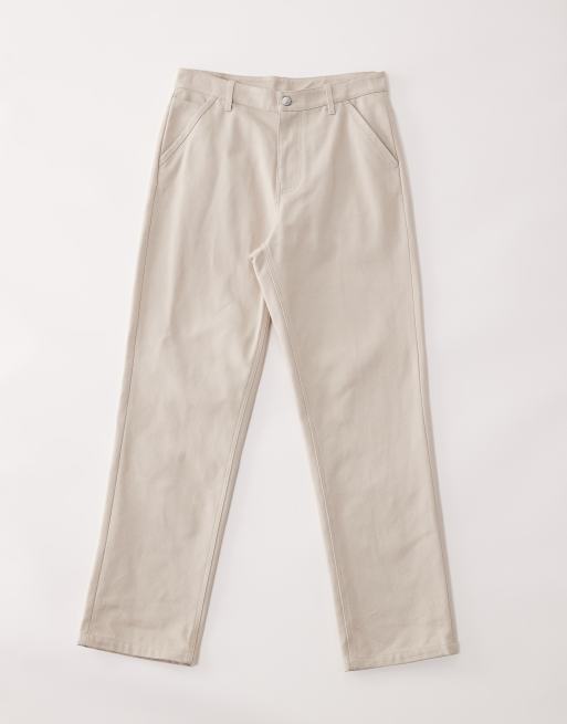 Pantalones color crudo de corte recto y estilo carpintero AC-B-253 de ASOS COLLECTIVE, 6 de 7