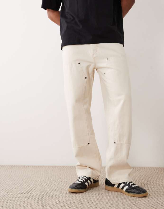 Hugo Blue Pantalones color crudo de estilo carpintero de