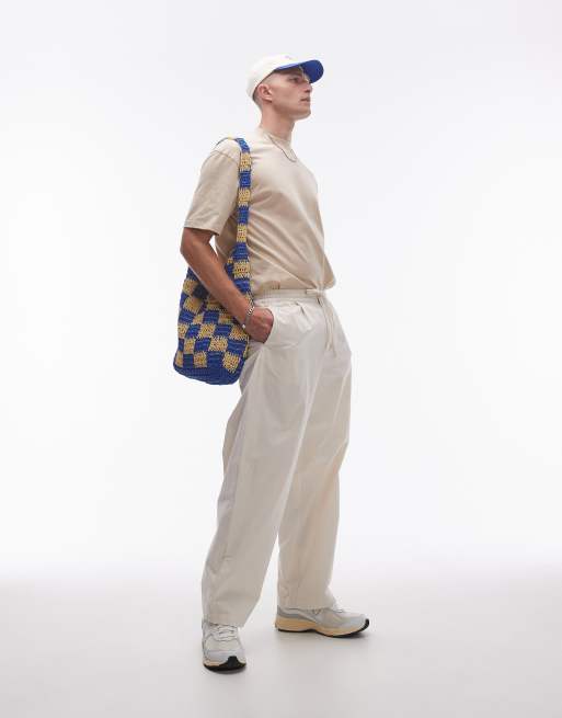 Pantalones color crudo de pernera ancha de Topman