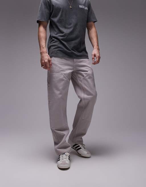 Pantalones color crudo sueltos de estilo carpintero de Topman