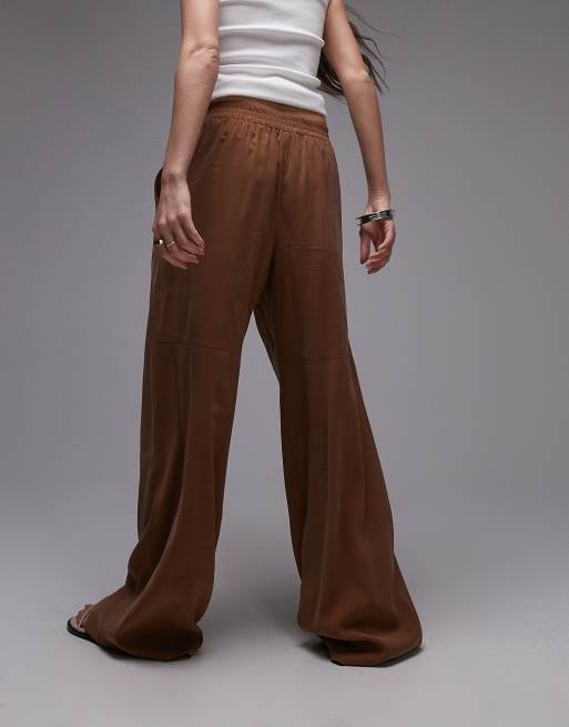 Pantalones color óxido de pernera ancha sin cierres de Topshop, 4 de 5